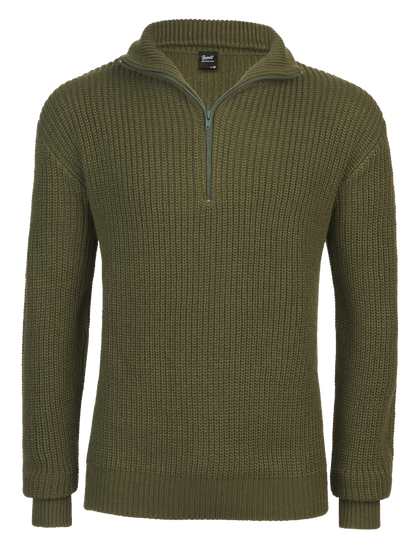 Brandit Marines Quarter Zip Sweater olive