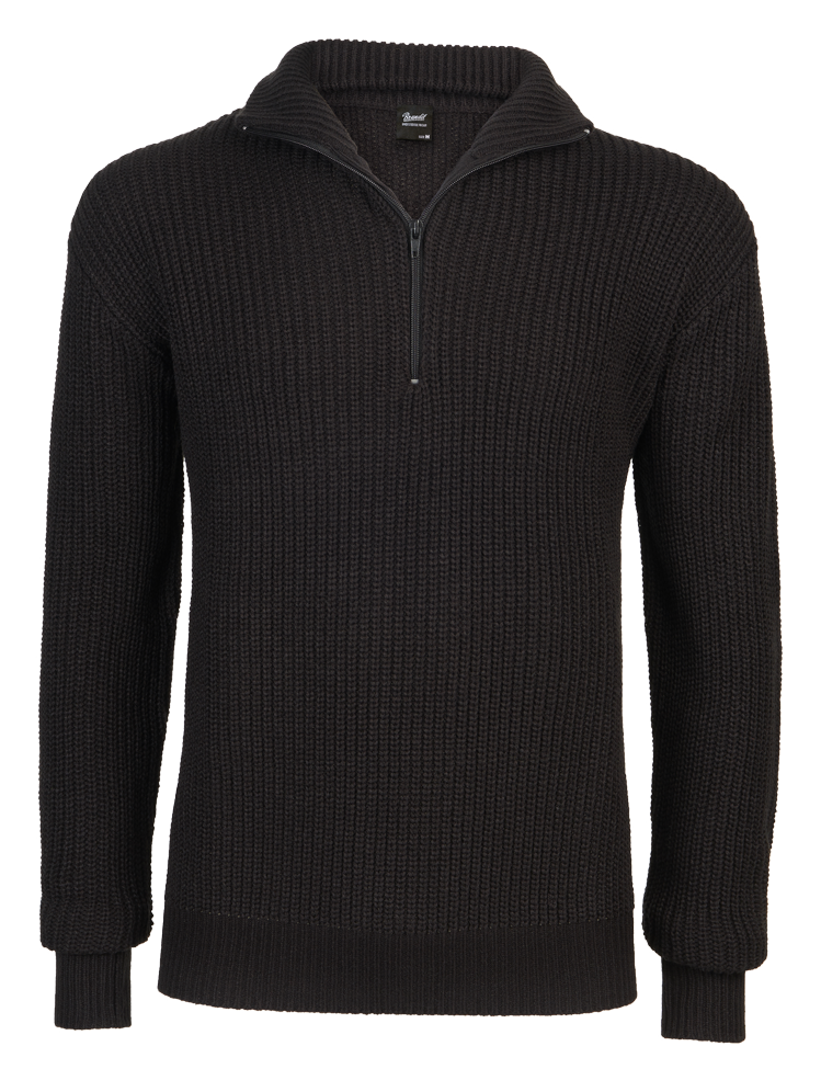 Brandit Marines Quarter Zip Sweater black