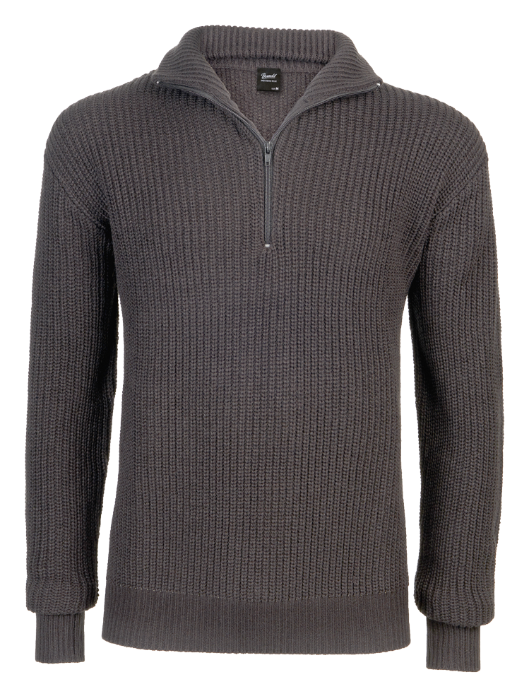 Brandit Marines Quarter Zip Sweater grey