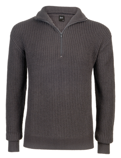 Brandit Marines Quarter Zip Sweater grey