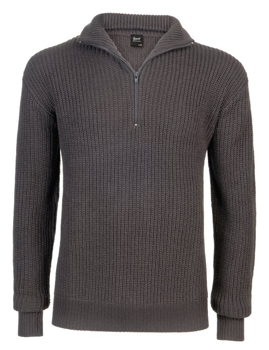 Brandit Marines Quarter Zip Sweater grey