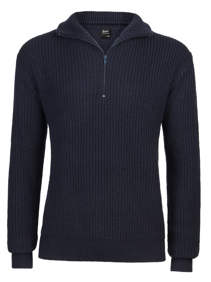 Brandit Marines Quarter Zip Sweater navy