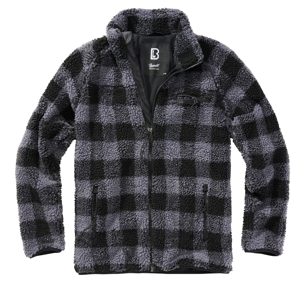 Brandit Fleece Full Zip Jacket grey check