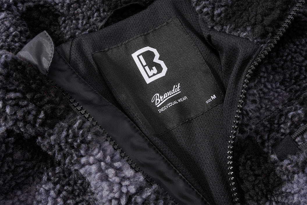 Brandit Fleece Full Zip Jacket zipper closeup