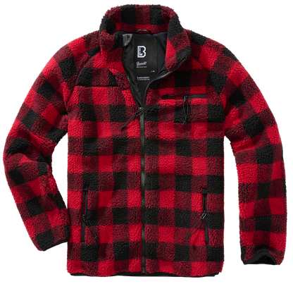 Brandit Fleece Full Zip Jacket red check