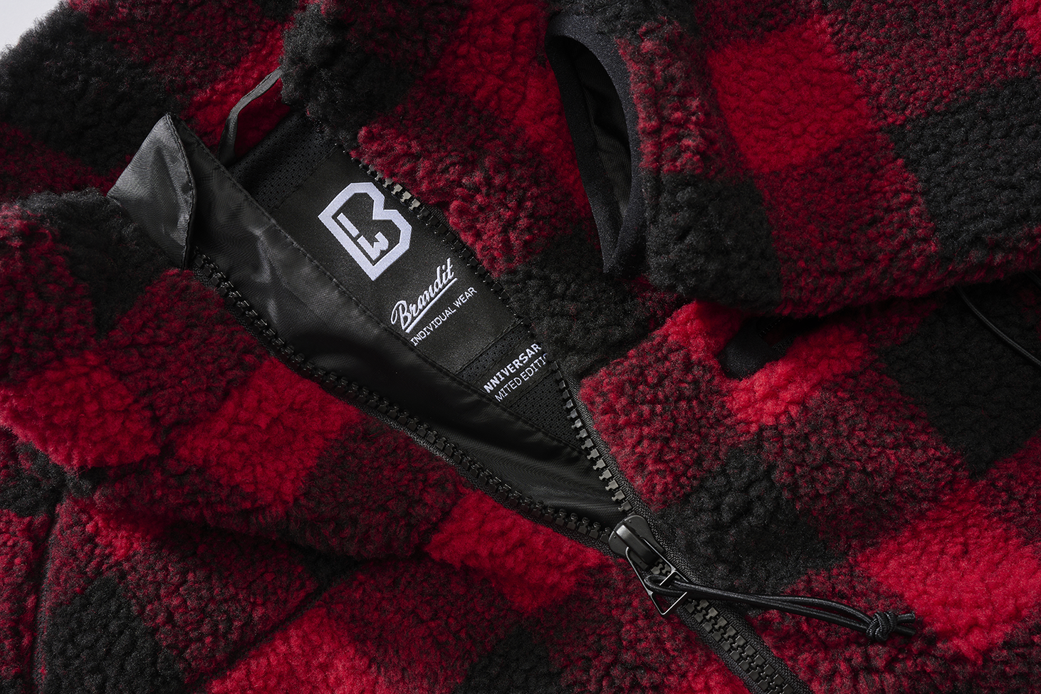 Brandit Fleece Full Zip Jacket red check