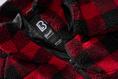 Brandit Fleece Full Zip Jacket red check