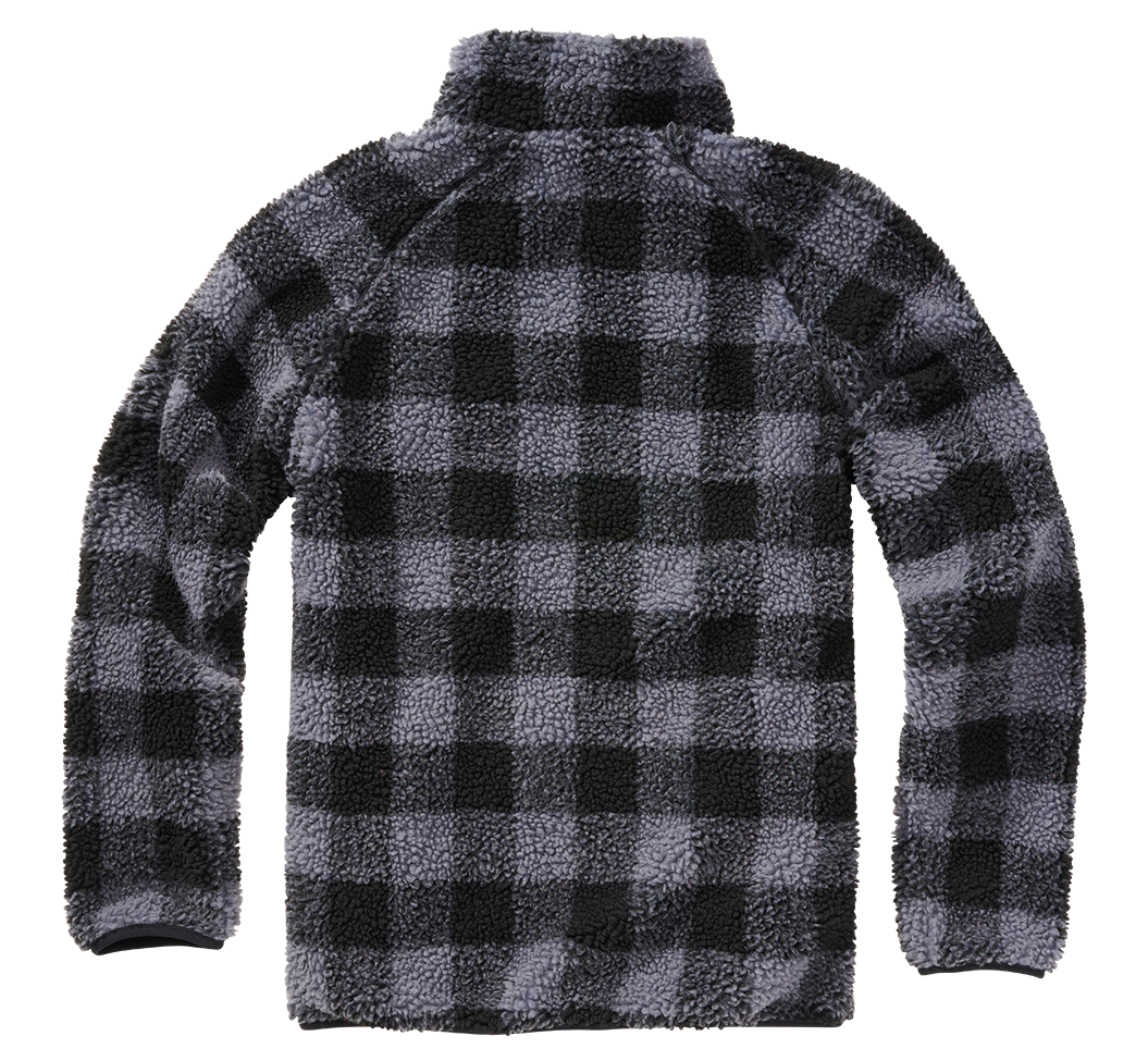 Brandit Fleece Quarter Zip Jacket black and grey back