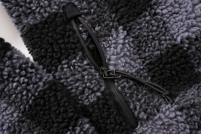 Brandit Fleece Quarter Zip Jacket black and grey close up of zipper