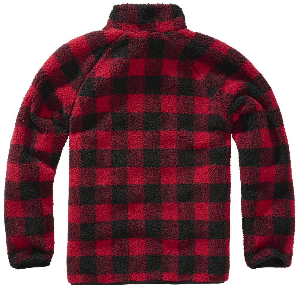 Brandit Fleece Quarter Zip Jacket red and black back