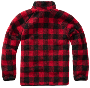 Brandit Fleece Quarter Zip Jacket red and black back