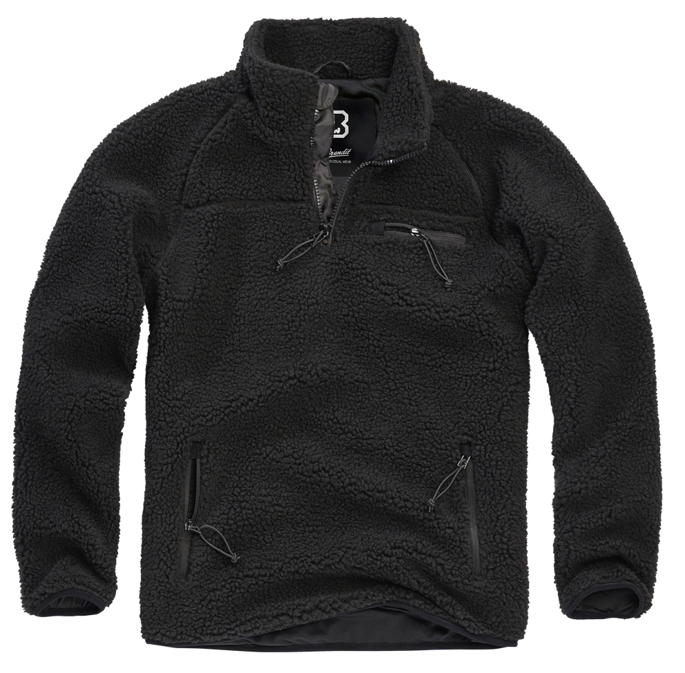 Brandit Fleece Quarter Zip Jacket black