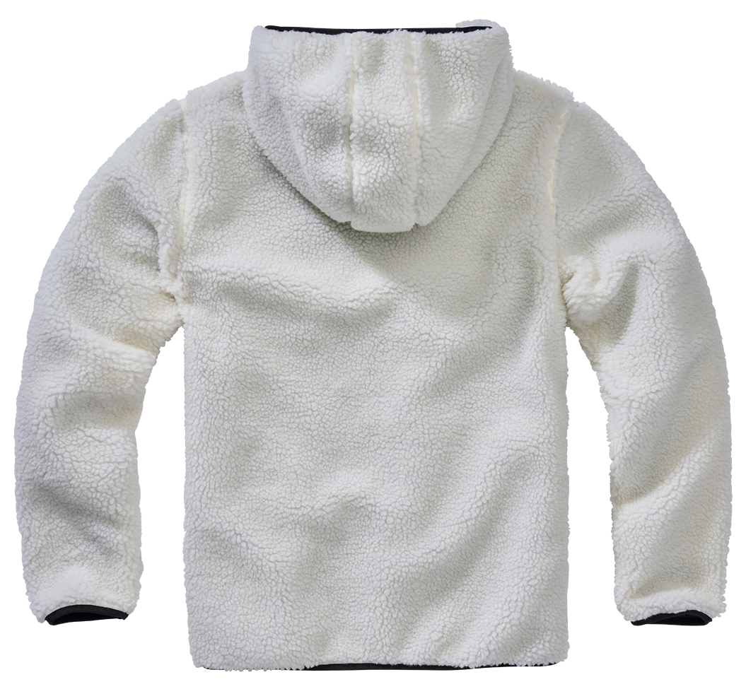 Brandit Hooded Fleece Quarter Zip Pullover white back