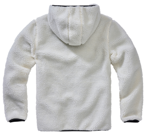 Brandit Hooded Fleece Quarter Zip Pullover white back