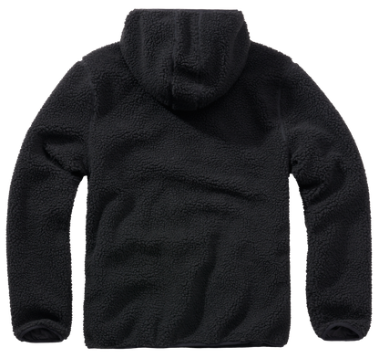 Brandit Hooded Fleece Quarter Zip Pullover black back