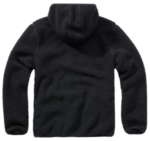 Brandit Hooded Fleece Quarter Zip Pullover black back