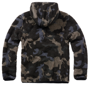 Brandit Hooded Fleece Quarter Zip Pullover camo dark back
