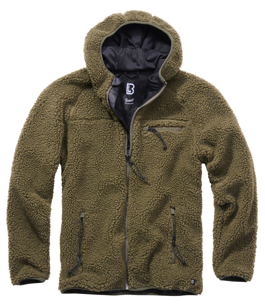 Brandit Hooded Fleece Full Zip Jacket tan