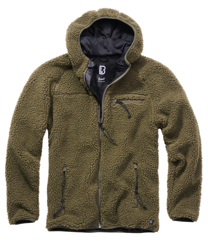 Brandit Hooded Fleece Full Zip Jacket tan