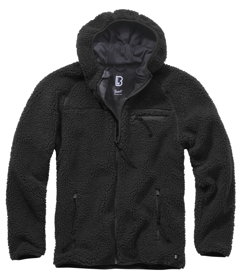 Brandit Hooded Fleece Full Zip Jacket black