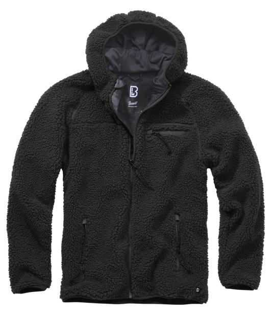 Brandit Hooded Fleece Full Zip Jacket black