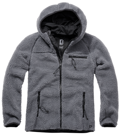 Brandit Hooded Fleece Full Zip Jacket grey