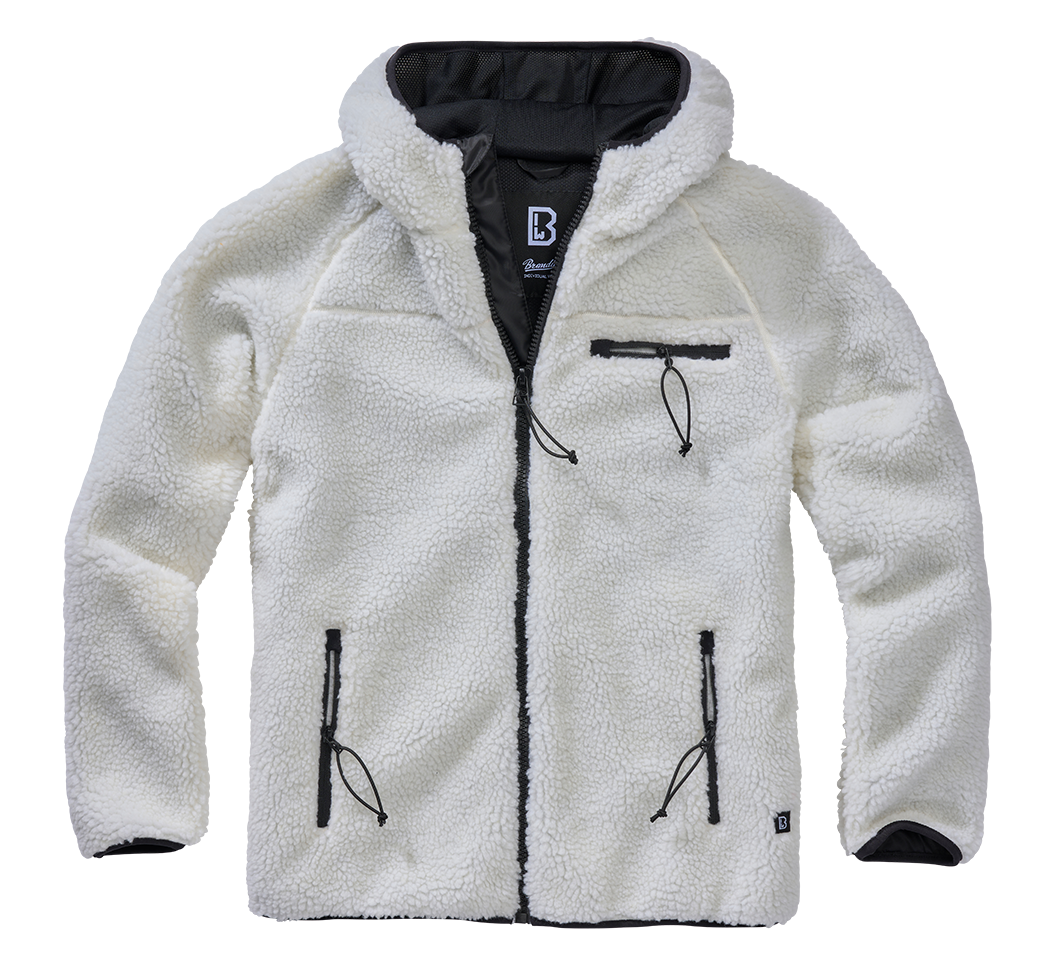 Brandit Hooded Fleece Full Zip Jacket white