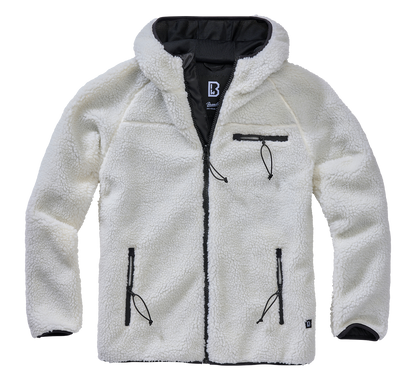 Brandit Hooded Fleece Full Zip Jacket white