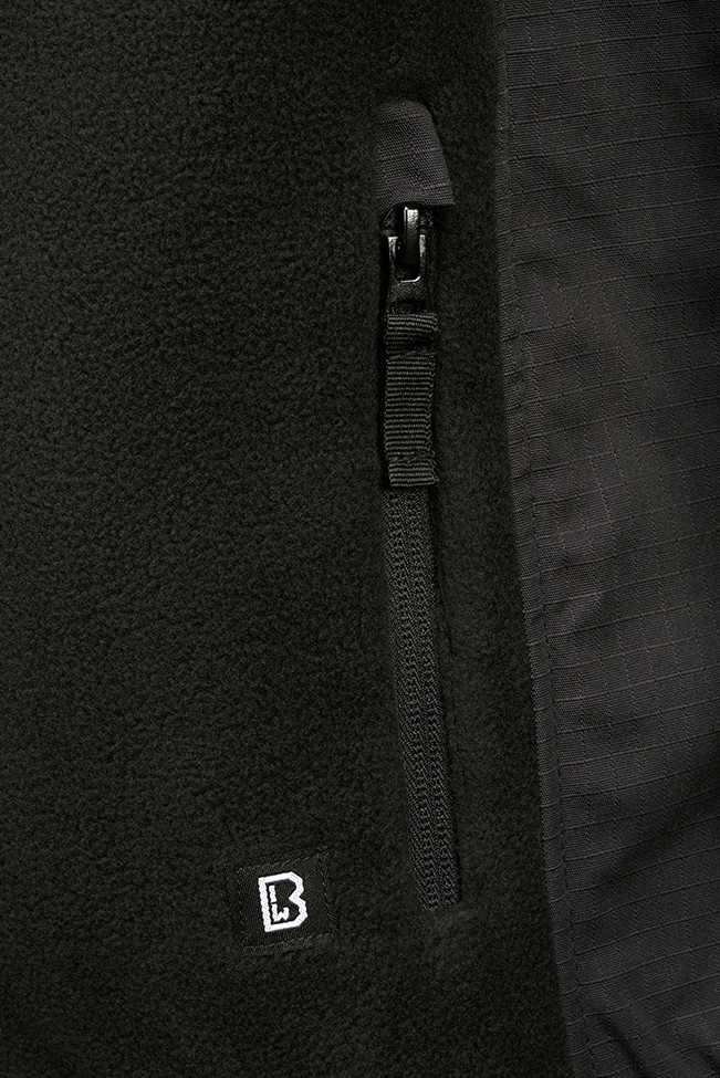 Brandit Ripstop Fleece Jacket black close up