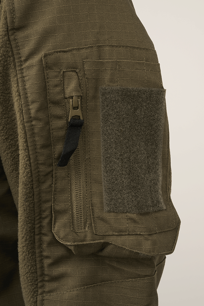 Brandit Ripstop Fleece Jacket olive arm patch