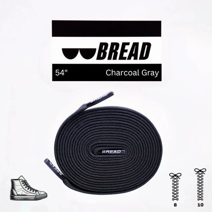 Black shoelace with 'BREAD' branding on a white background