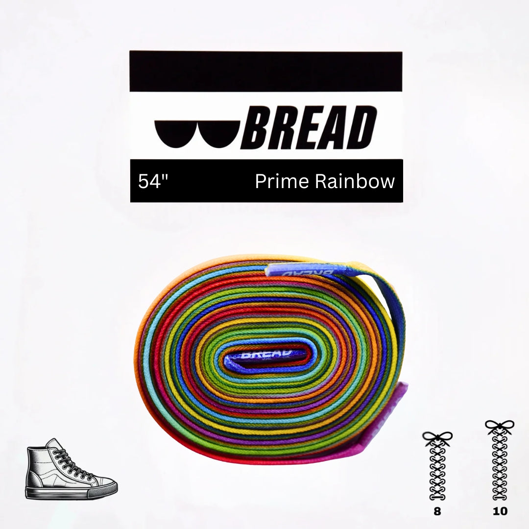 Colorful bicycle inner tube with 'BREAD' branding on a white background