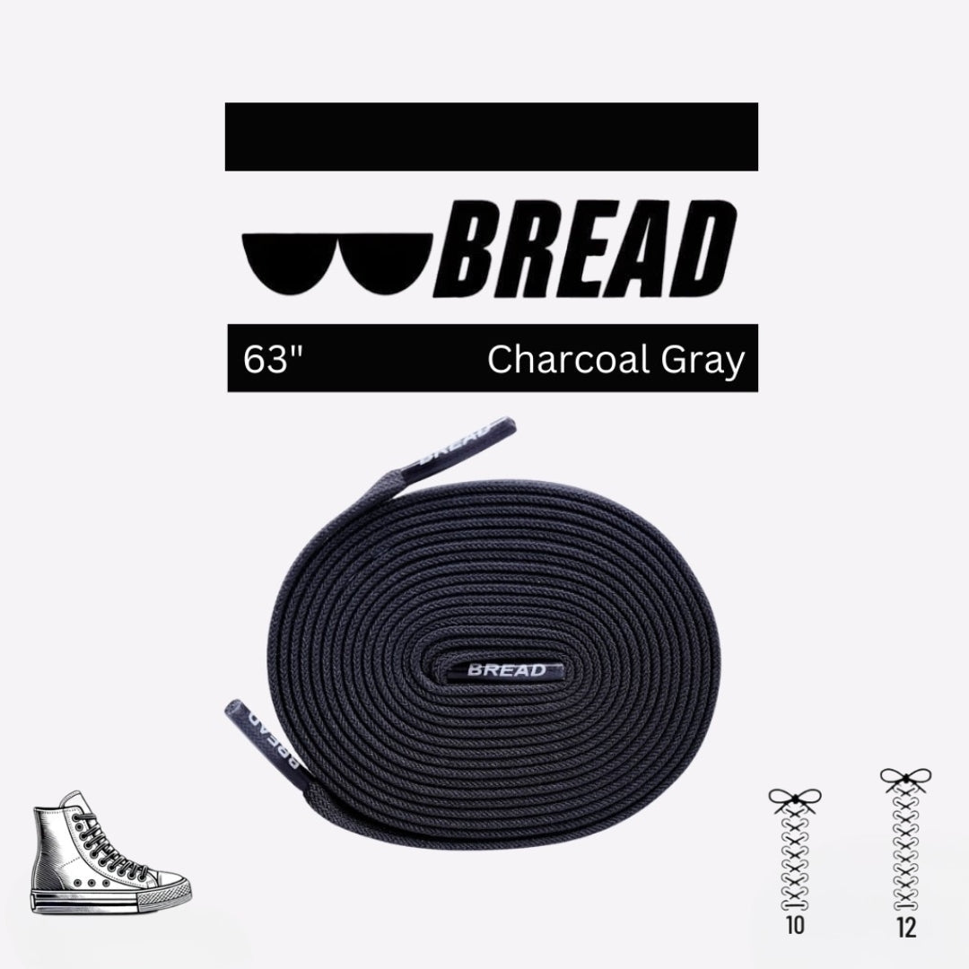 Bread Charcoal Grey Shoelaces