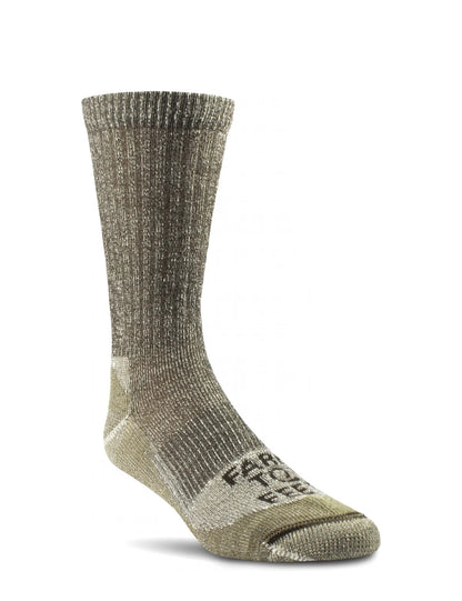 Brown sock with text on a white background