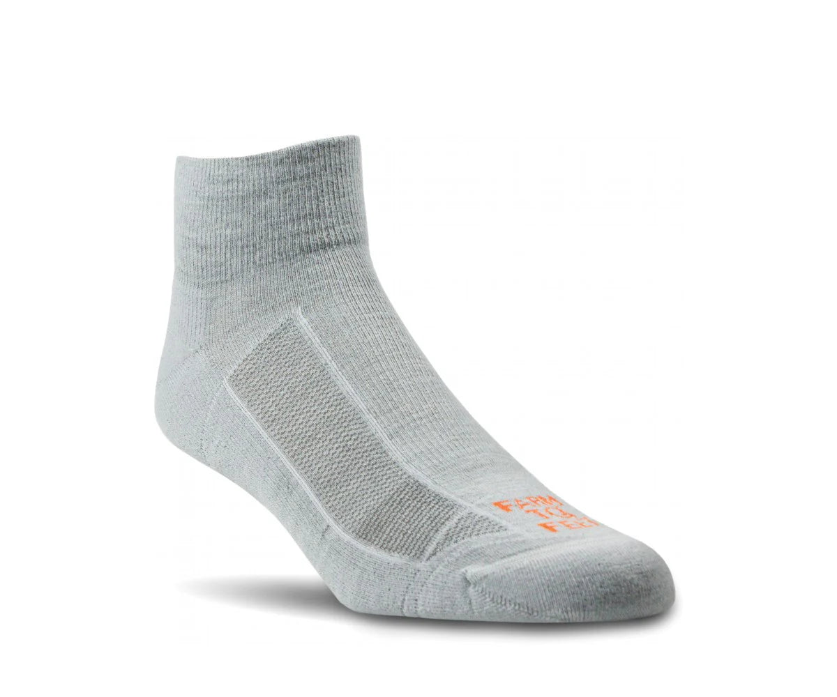 Gray ankle sock on a white background