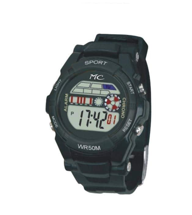 Black LCD Digital Watch