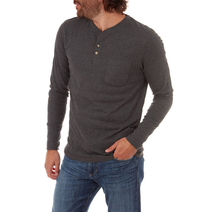 Charcoal Men's Long Sleeve Henley Shirt