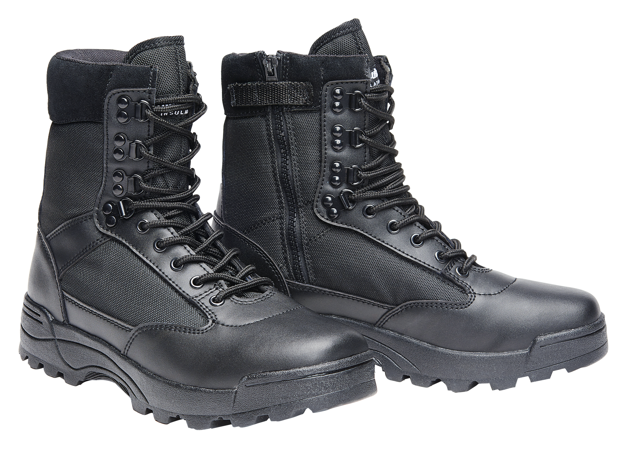 Brandit Tactical Boots Side Zipper black side by side pair