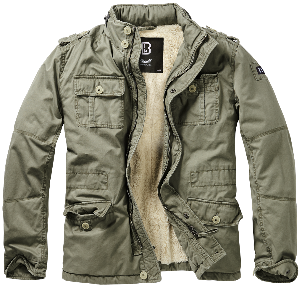 Brandit Sherpa-lined Military Jacket olive green