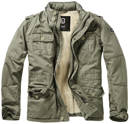 Brandit Sherpa-lined Military Jacket olive green