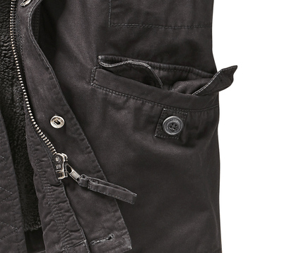 Brandit Sherpa-lined Military Jacket black pocketsBrandit Sherpa-lined Military Jacket pockets