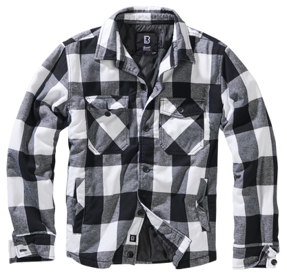 Brandit Flannel Lumber Jacket Quilted white and black check