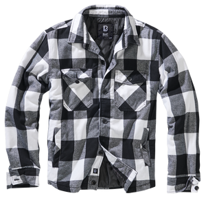 Brandit Flannel Lumber Jacket Quilted white and black check