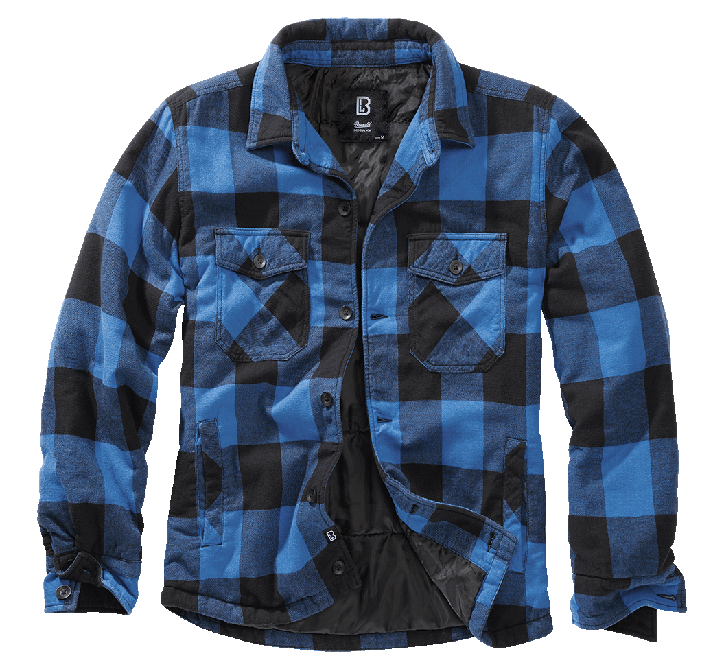 Brandit Flannel Lumber Jacket Quilted blue and black check