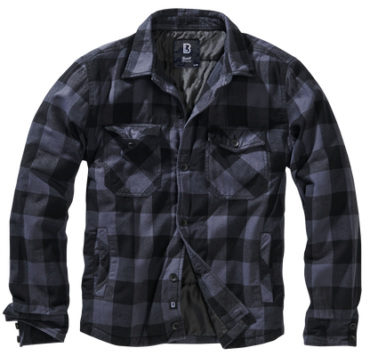 Brandit Flannel Lumber Jacket Quilted grey and black check