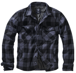 Brandit Flannel Lumber Jacket Quilted grey and black check