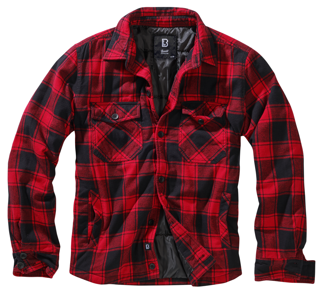 Brandit Flannel Lumber Jacket Quilted red and black check
