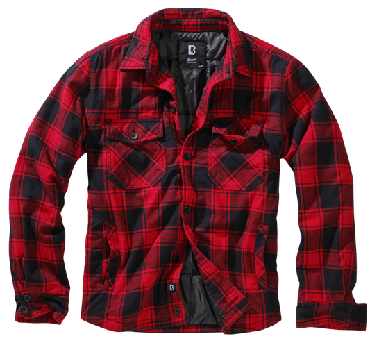 Brandit Flannel Lumber Jacket Quilted red and black check