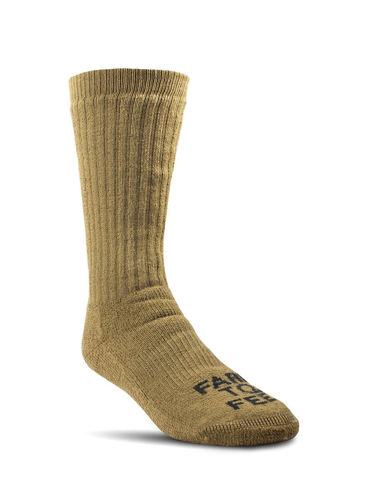 Tan sock with 'Fjällräven' branding on a white background