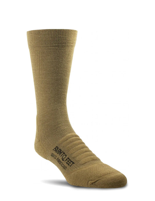 Brown sock with brand logo on a white background